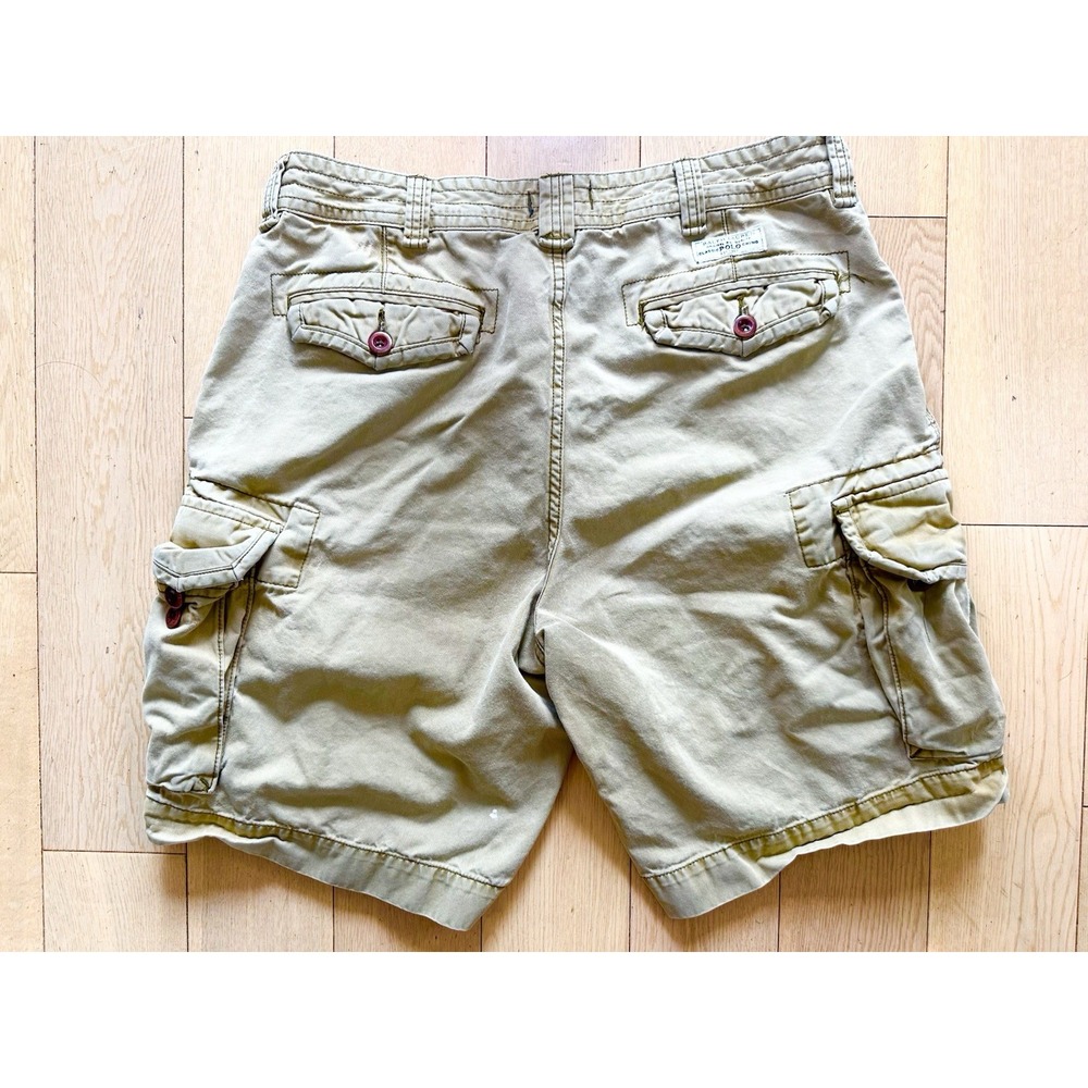 ralph lauren Vintage gellar cargo Men Summer Short Size 35 Khaki - Picture 2 of 8